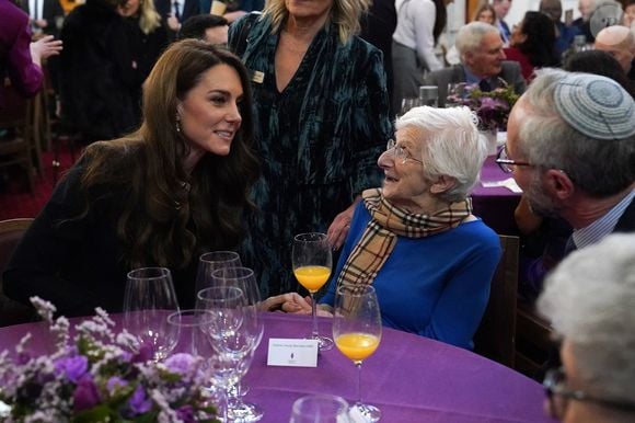 Le prince William, prince de Galles, et Catherine (Kate) Middleton, princesse de Galles, assistent à une cérémonie de commémoration des 80 ans de la libération du camp de concentration d'Auschwitz-Birkenau au Guildhall à Londres, le 26 janvier 2025.