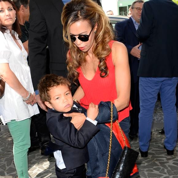 Danyellah Polnareff et son fils Louka - Inauguration de la place Michel Polnareff et ouverture de l'exposition au MuPop (Musée des musiques populaires) qui lui consacre une rétrospective - Montluçon le 20 juin 2015