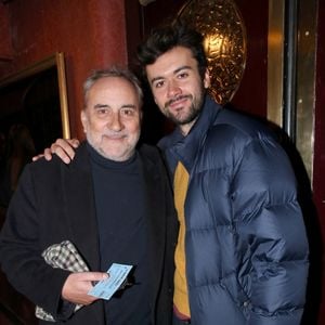 Exclusif - Antoine Duléry et son fils Raphaël - Personnalités à la générale de la pièce de théâtre « Le Cercle des Poètes Disparus » au Théâtre Antoine à Paris, France. Le 8 Février 2024.
© Bertrand Rindoff / Bestimage