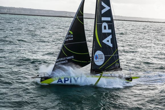 Départ de la 15ème édition de la "Transat Jacques Vabre" au Havre. Cette classique course transatlantique en double, reliant la Havre à Fort-de-France, se déroule tous les deux ans. Pour cette 15e édition, une flotte de 79 bateaux est sur la ligne de départ, donné dimanche à la mi-journée. Le Havre, le 7 novembre 2021.