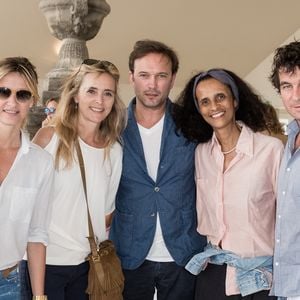 Exclusif -  Sarah Lavoine, Marie Poniatowski, Vincent Perez et sa femme Karine Silla et Pierre Rambaldi - People lors du Longines Paris Eiffel Jumping au Champ-de-Mars à Paris, le 5 juillet 2015. @CORLEONE / BORDE / BESTIMAGE
