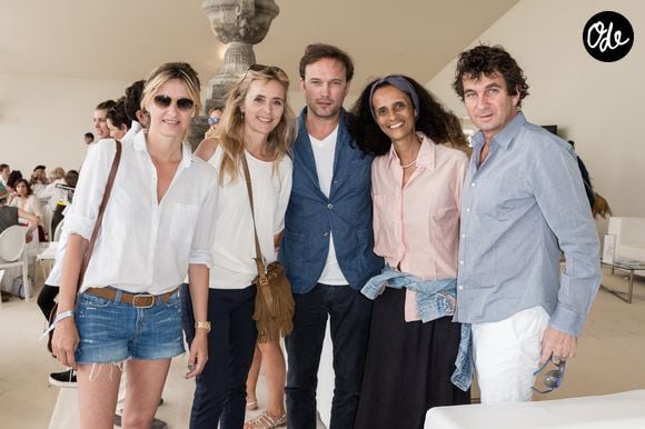 Exclusif -  Sarah Lavoine, Marie Poniatowski, Vincent Perez et sa femme Karine Silla et Pierre Rambaldi - People lors du Longines Paris Eiffel Jumping au Champ-de-Mars à Paris, le 5 juillet 2015. @CORLEONE / BORDE / BESTIMAGE