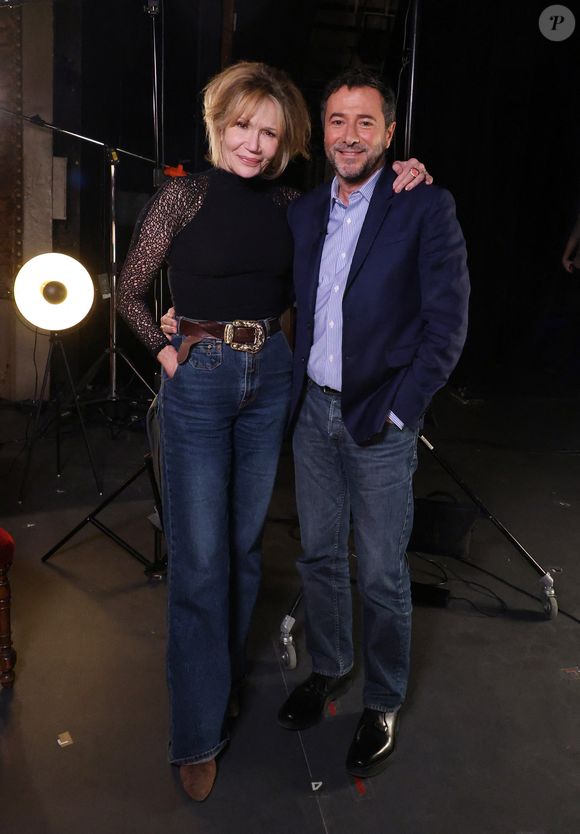 Exclusif - Clémentine Célarié lors de l'enregistrement de l'émission "Olympiascope" au théâtre Antoine, présentée par B.Montiel et diffusée le 2 mai 2025 sur Olympia TV, au théâtre Antoine à Paris, France, le 18 février 2025. © Denis Guignebourg/Bestimage