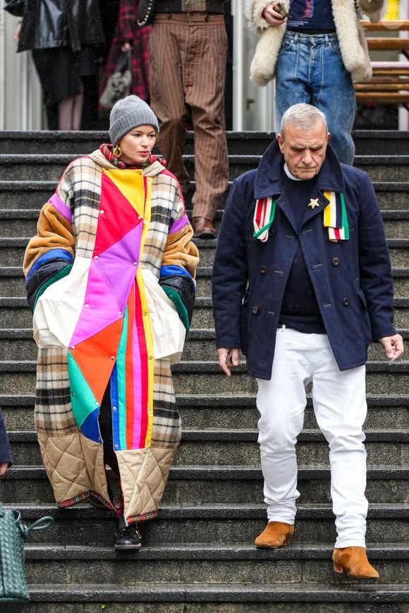 Pauline de Drouas and Jean-Charles de Castelbajac attend the Vivienne Westwood Womenswear Fall/Winter 2024-2025 show as part of Paris Fashion Week on March 2, 2024 in Paris, France.