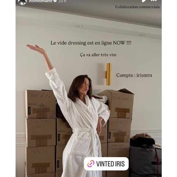 "Le vide-dressing est en ligne now !!! Ca va aller très vite", s'est-elle réjouit en story Instagram 

Iris Mittenaere sur Instagram