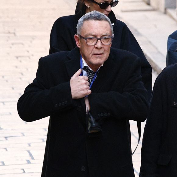 Nicolas Charrier, fils de Brigitte Bardot, et la famille arrivant à l'église Notre-Dame de l'Assomption, pour la cérémonie funéraire de l'actrice française Brigitte Bardot, à Saint-Tropez, dans le sud-est de la France, le 7 janvier 2026. Photo par Raphael Lafargue/ABACAPRESS.COM