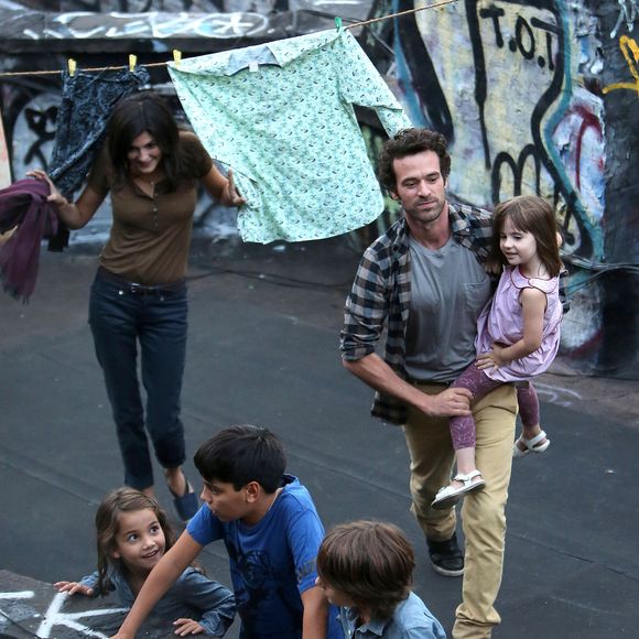 Audrey tautou et Romain Duris sur un tournage a New York en 2004. ©Bestimage