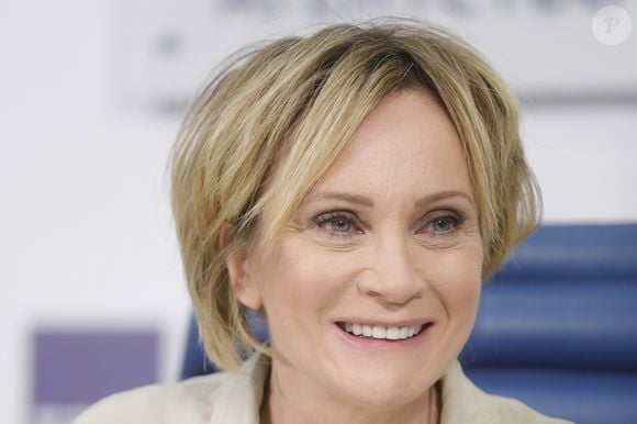 La chanteuse française Patricia Kaas lors d'une conférence de presse sur la sortie de son nouvel album à Moscou, Russie, le 8 novembre 2017.