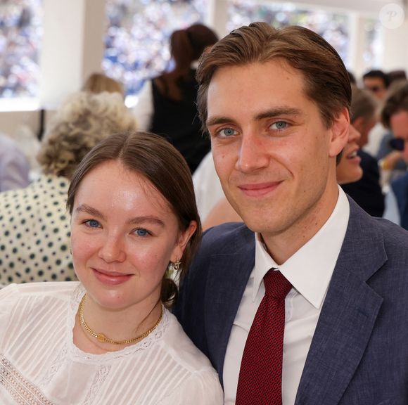 Ben-Sylvester Strautmann et la princesse Alexandra de Hanovre lors de la finale du tournoi de tennis Masters 1000 de Monte-Carlo à Roquebrune-Cap-Martin, France, le 14 avril 2024. © Claudia Albuquerque/Bestimage
