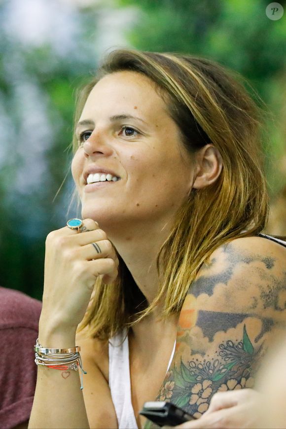L'ancienne nageuse française Laure Manaudou assiste aux championnats de France de natation à Montpellier, France, le 3 avril 2016. Photo par Henri Szwarc/ABACAPRESS.COM