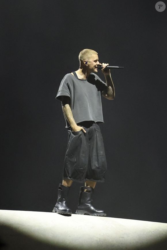 Justin Bieber le deuxième jour du premier week-end du 2026 Coachella Valley Music and Arts Festival à Indio, en Californie. Le 11 avril 2026. © Backgrid USA / Bestimage
