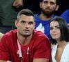 Florent Manaudou et Lola Dumenil s'affichaient fous amoureux lors des Jeux Olympiques de Paris l'été dernier
Florent Manaudou et Lola Dumenil - Les célébrités assistent à la victoire de l'équipe de France de basket face au Canada (82-73) lors des Jeux Olympiques de Paris. © Jacovides-Perusseau / Bestimage
