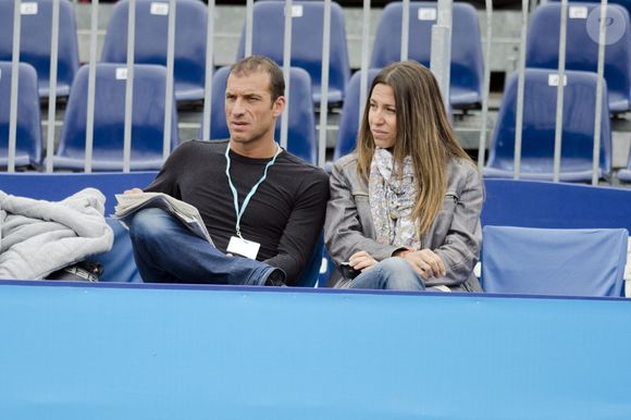 Christophe Pinna et sa femme sont photographiés lors du Tennis Open Nice Cote d'Azur 2012, à Nice, France, le 22 mai 2012. Photo par Patrice Masante/ABACAPRESS.COM
