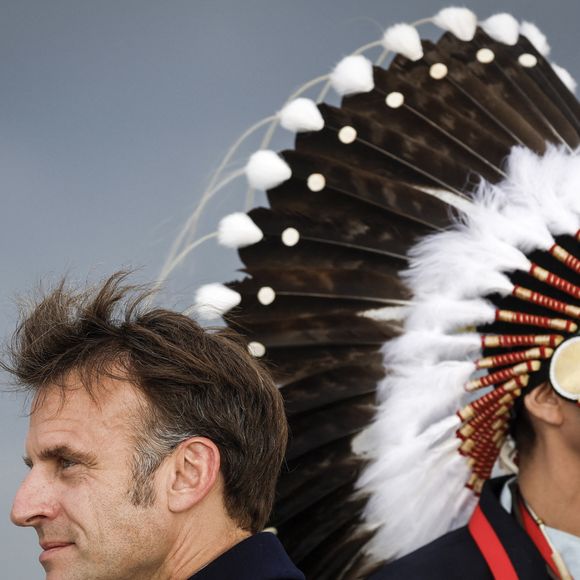 15 juin 2025, Calgary, Alb., CANADA : Le président français Emmanuel Macron arrive à Calgary, en Alberta, le dimanche 15 juin 2025, pour participer à la réunion des dirigeants du G7 qui se tient dans la communauté voisine de Kananaskis. (Crédit image : © Jeff Mcintosh/The Canadian Press via ZUMA Press)