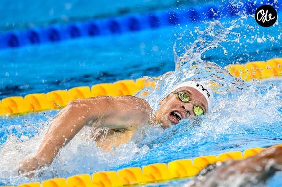 Léon Marchand remporte le 200m 4 nages au 22ème Championnat du monde de Natation à Singapour. C'est son 6ème titre de champion du monde. Psnewz /Bestimage