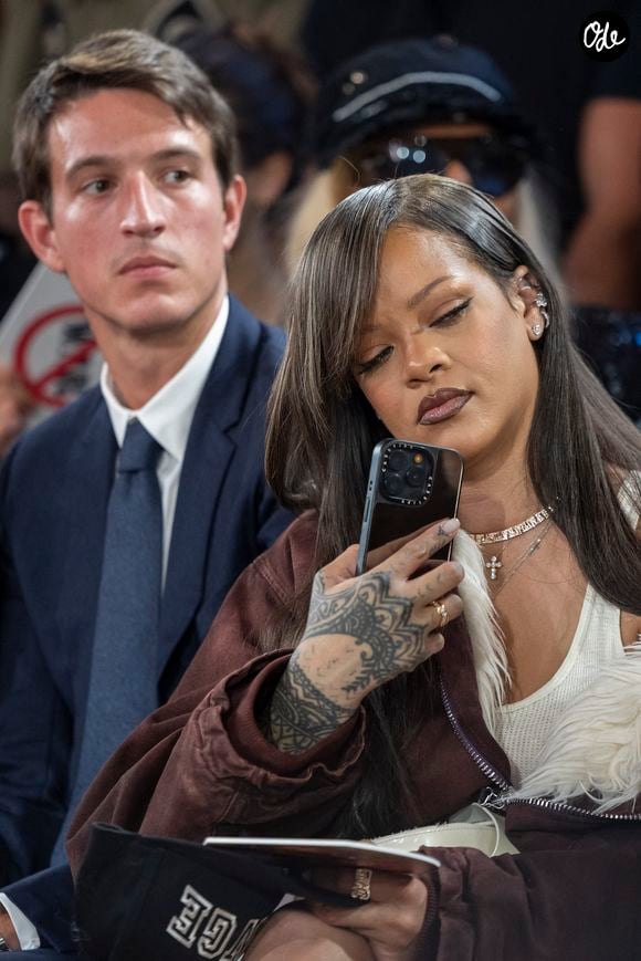 Alexandre Arnault et Rihanna au défilé Homme A$AP Rocky X American Sabotage by AWGE Printemps/Été 2025  dans le cadre de la Fashion Week de Paris, France, le 21 juin 2024. © Olivier Borde/Bestimage
