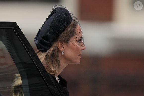 Catherine (Kate) Middleton, princesse de Galles - Les membres de la famille royale assistent aux funérailles de la duchesse de Kent, à la cathédrale Westminster, à Londres, au Royaume-Uni, le 16 septembre 2025. © Julien Burton / Bestimage