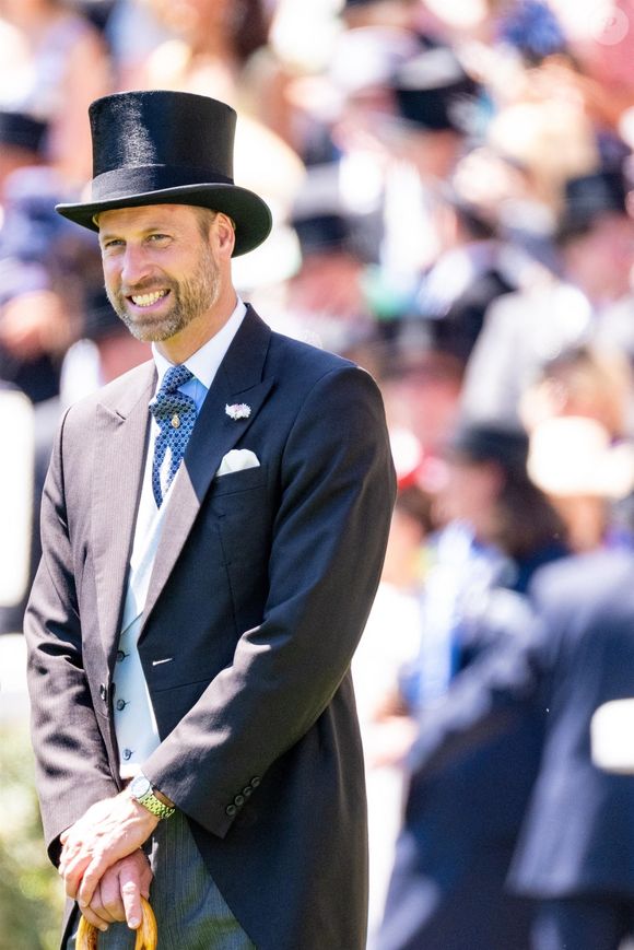 Ascot, ROYAUME-UNI - Le prince William et d'autres membres de la famille royale assistent à la deuxième journée du Royal Ascot à l'hippodrome d'Ascot le 18 juin 2025, en Angleterre. (Backgrid USA / Bestimage).