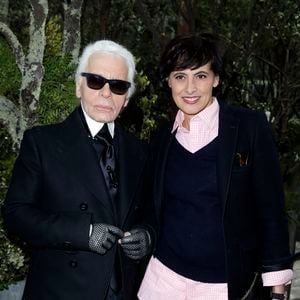 Karl Lagerfeld et Ines de la Fressange - -People au defile de mode Chanel haute-couture printemps ete 2013 au Grand Palais a Paris. Le 22 janvier 2013