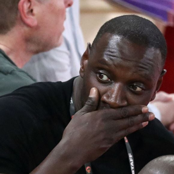 L'acteur français et co-président du Paris Basketball Omar Sy assiste au match 4 de basket-ball de la finale du Championnat de France Elite entre l'AS Monaco et le Paris Basketball (80-74) à la Salle Gaston Medecin, à Monaco, le 22 juin 2025. © Stephane Pillaud/Psnewz/Bestimage