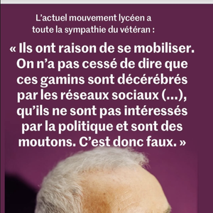 Bernard Lavilliers prend position sur les mouvement des lycéens