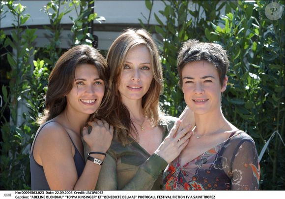 "ADELINE BLONDIEAU" "TONYA KINZINGER" ET "BENEDICTE DELMAS" PHOTOCALL FESTIVAL FICTION TV A SAINT TROPEZ "PLAN SERRE" FEMININ ACTRICE "SOUS LE SOLEIL"