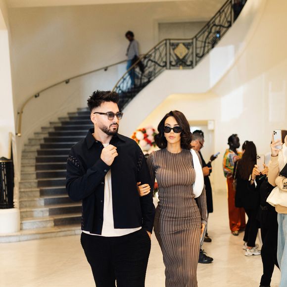 Nabilla et son mari Thomas Vergara à la sortie de l'hôtel "Martinez" lors du 76ème Festival International du Film de Cannes, le 23 mai 2023.  © Da Silva / Perusseau / Bestimage