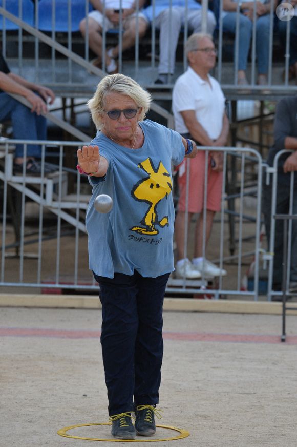 Veronique de Villele au tournoi de pétanque Paoli a L'Ile-Rousse le 13 septembre 2019 en Corse, France. Photo par Max Colin/ABACAPRESS.COM