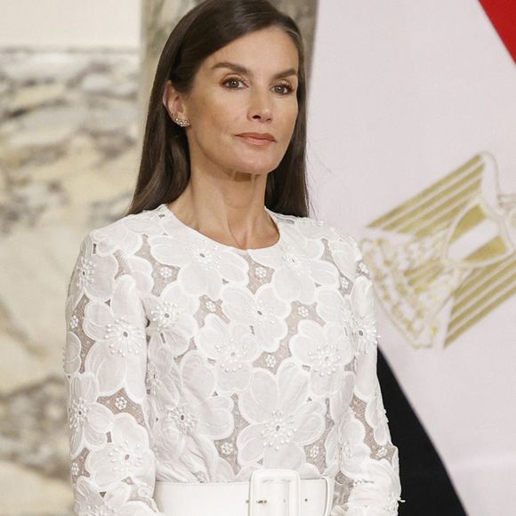 La reine Letizia lors d'une visite d'État en Égypte à Nasr City près du Caire, Égypte, le 17 septembre 2025. © GTres/ABACA