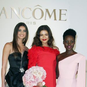 Taylor Hill, Lupita Nyong'o, Zendaya Coleman lors de la présentation des nouvelles ambassadrices de Lancôme à l'hôtel Four Seasons. Los Angeles. Bestimage