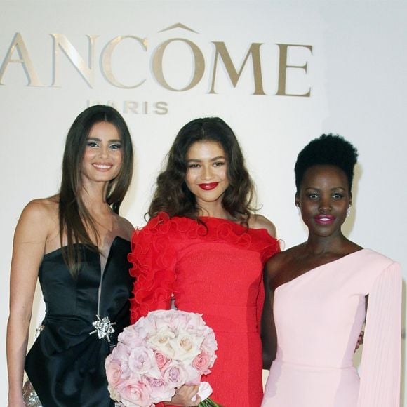 Taylor Hill, Lupita Nyong'o, Zendaya Coleman lors de la présentation des nouvelles ambassadrices de Lancôme à l'hôtel Four Seasons. Los Angeles. Bestimage