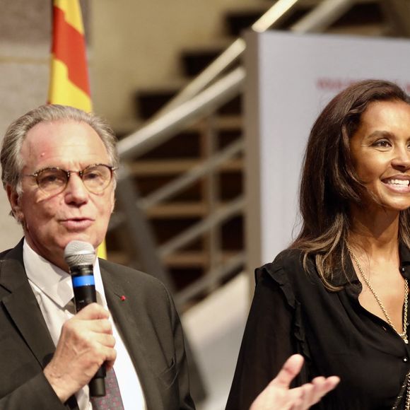Renaud Muselier, président du conseil régional de Provence-Alpes-Côte d'Azur, Karine Le Marchand - Karine Le Marchand participe à la manifestation "L’amour est tout près" à l'Hôtel de Région Paca à Marseille, le 30 octobre 2025. © Luc Boutria / Nice Matin / Bestimage