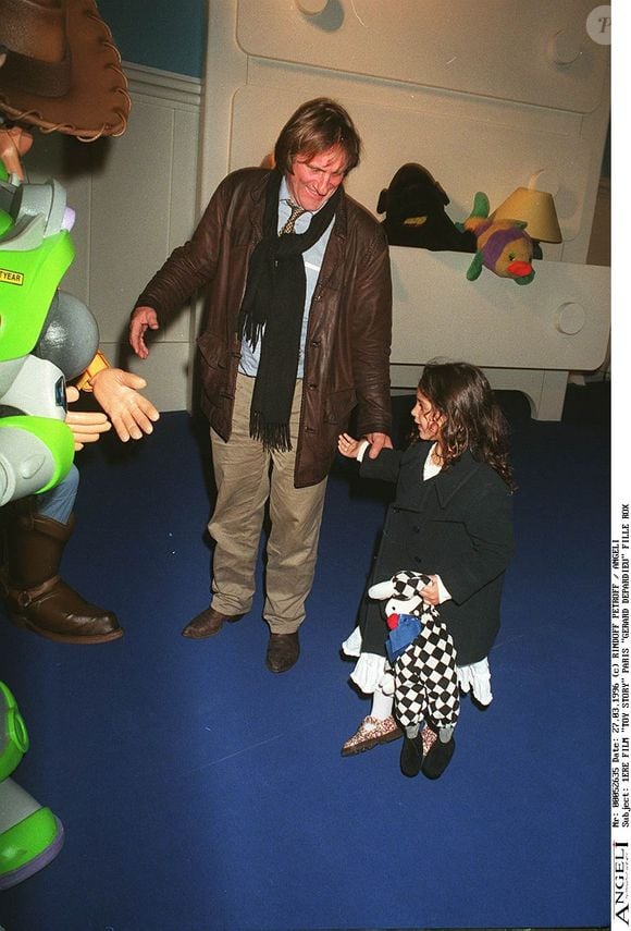 Première du film "Toy Story" à Paris "en 1995. Gérard Depardieu et sa fille Roxane. ©Bestimage