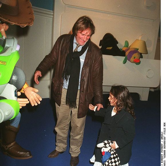 Première du film "Toy Story" à Paris "en 1995. Gérard Depardieu et sa fille Roxane. ©Bestimage