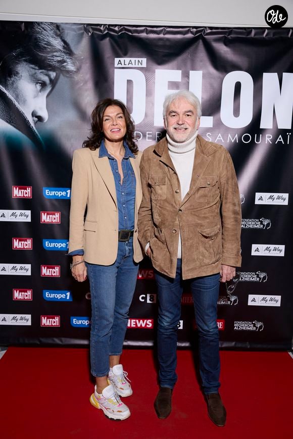 Pascal Praud et sa compagne Catherine Bancarel au photocall de la soirée Ciné-concert symphonique "Alain Delon, le dernier Samouraï" au Palais des congrès à Paris le 8 novembre 2024 le jour de son anniversaire.

© Jacovides / Moreau / Bestimage