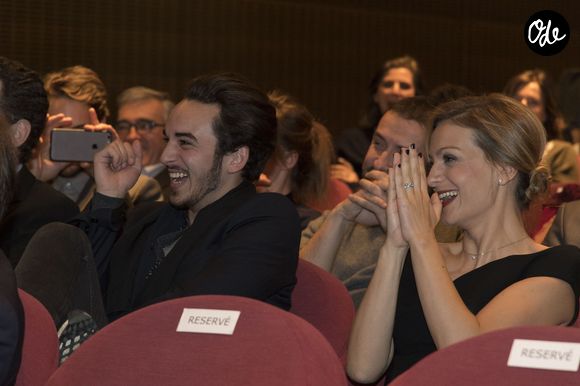 Gaston Ardisson et Audrey Crespo-Mara - Cérémonie du Prix Philippe Caloni décerné à Thierry Ardisson à la SCAM (Société civile des auteurs multimedia) à Paris le 17 janvier 2017. © Pierre Perusseau/Bestimage