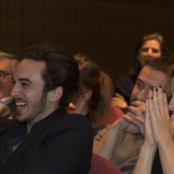 Gaston Ardisson et Audrey Crespo-Mara - Cérémonie du Prix Philippe Caloni décerné à Thierry Ardisson à la SCAM (Société civile des auteurs multimedia) à Paris le 17 janvier 2017. © Pierre Perusseau/Bestimage