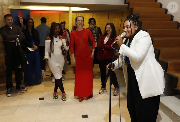 Exclusif - Sylvie Castioni, Jodie Coste - Vernissage "Marianne(s) par Sylvie Castioni & Art Girls Gallery" à l'hôtel de Gabelles à Versailles le 16 avril 2025. © Marc Ausset-Lacroix/Bestimage