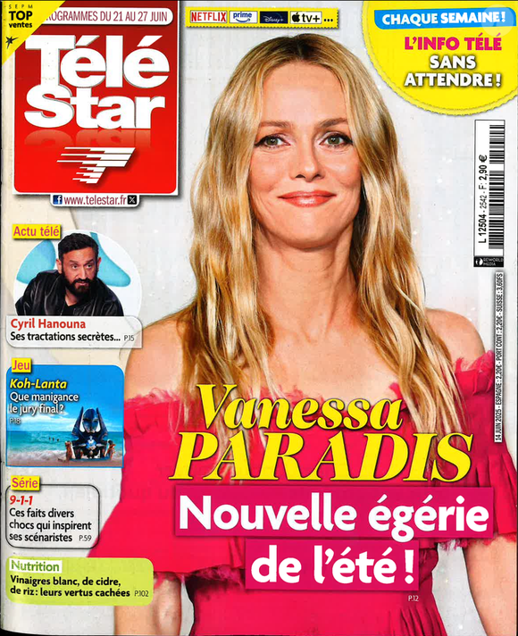 Vanessa Paradis en couverture du numéro du 14 juin 2025 de Télé Star © Télé Star