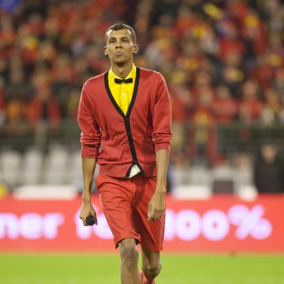 Le chanteur Stromae au Stade Roi Baudouin a Bruxelles en Belgique le 15 octobre 2013.