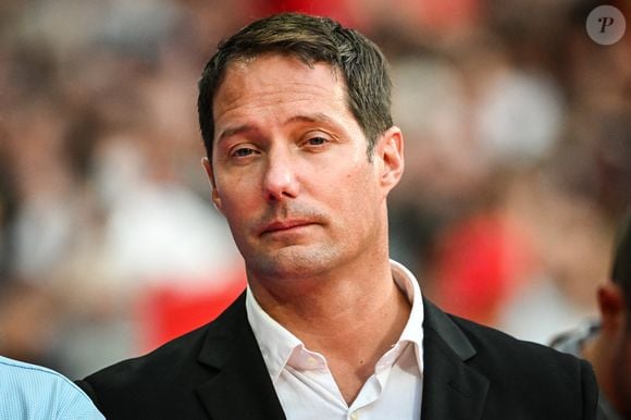 Thomas Pesquet en tribunes lors de la finale de rugby Top 14 opposant le Stade Toulousain Rugby (Toulouse) au Stade Rochelais (La Rochelle) au Stade de France à Saint-Denis, Seine Saint-Denis, le 17 juin 2023.  © Matthieu Mirville/Bestimage