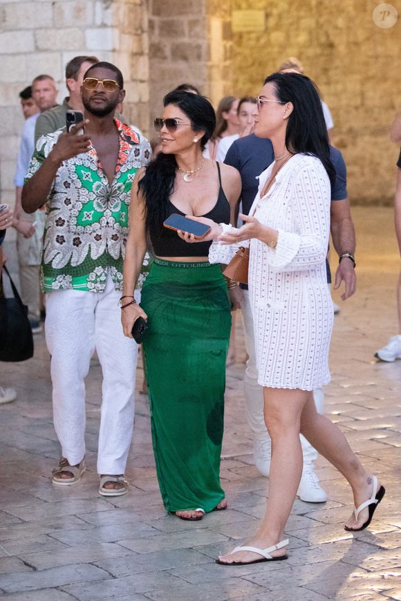 Jeff Bezos, Lauren Sanchez, Katy Perry, Orlando Bloom et Usher se sont promenés le long de la rue principale de Dubrovnik, Stradun, à Dubrovnik, en Croatie, le 16 août 2023. Photo par Grgo Jelavic/Pixsell/ABACAPRESS.COM