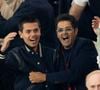 Jamel Debbouze et son fils Léon étaient dans les tribunes
Jamel Debbouze et son fils Léon Debbouze - Célébrités dans les tribunes lors du match retour de la Ligue Des Champions 2024-2025 (LDC) "PSG - Arsenal" (2-1) au Parc des Princes à Paris le 7 mai 2025. © Cyril Moreau/Bestimage