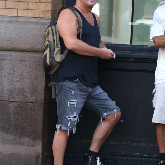 Julian Lennon dans Soho avec un ami. New York, NY, États-Unis, 3 septembre 2018. Photo INSTARimages/ABACAPRESS.COM