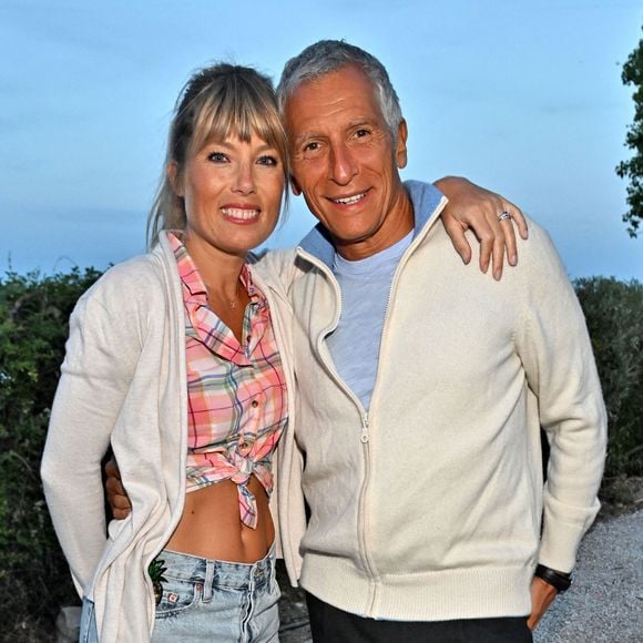 Mélanie Page et son mari Nagui durant la soirée de clôture de la 1ere édition du festival Les Théâtrales d’Eze en plein air à l'oppidum du Col d'Eze avec la pièce "Brexit sentimental", le 8 août 2023. © Bruno Bebert / Bestimage