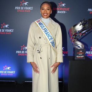 Angelique Angarni Filopon, Miss France 2025 presente a l Hippodrome Paris Vincennes pour remettre au vainqueur le Prix de France, Vincennes, France, on January 26, 2025.
26/01/2025-Paris, FRANCE.