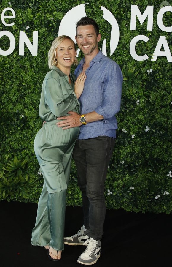 Emmanuelle Berne (enceinte) et Chris Buncombe au photocall de la série "Danse avec les stars" lors du 62ème Festival de Télévision de Monte-Carlo, à Monaco, le 18 juin 2023. © Denis Guignebourg/BestImage
