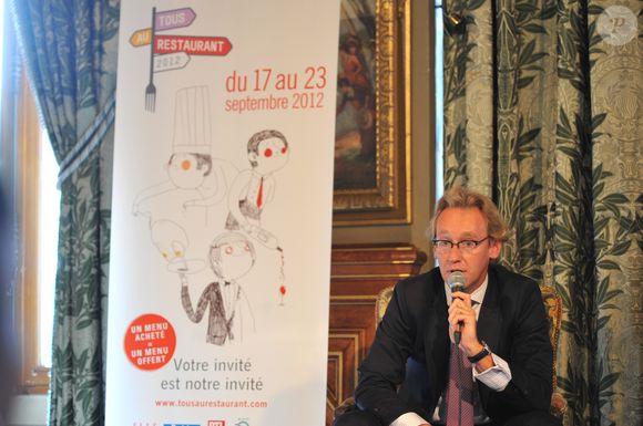 Laurent Plantier (directeur général d'Alain Ducasse Entreprise) - Paris le 04 09 2012 - Lancement de la 3ème édition de "Tous au restaurant", fête nationale des restaurants à la Mairie de Paris et dont les initiateurs sont Alain Ducasse et Laurent Plantier (directeur général d'Alain Ducasse Entreprise).