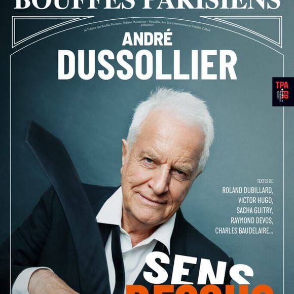 "Sans Dessus-Dessous" explore la vie d'un homme qui remet en question ses certitudes à travers des fragments de textes variés.
Affiche du spectacle "Sans Dessus-Dessous" au Théâtre des Bouffes Parisiens.