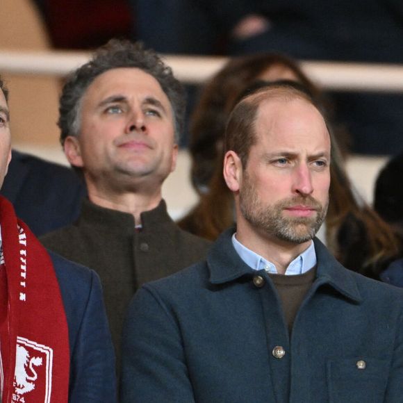 Le prince William, prince de Galles assiste en tribune à la 7ème journée de Ligue des Champions 2024/2025 opposant l'AS Monaco à Aston Villa au stade Louis II de Monaco, le 21 janvier 2025. © Bruno Bebert/Bestimage